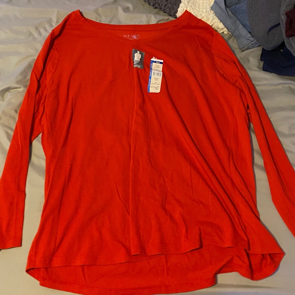 basic red long sleeve shirt